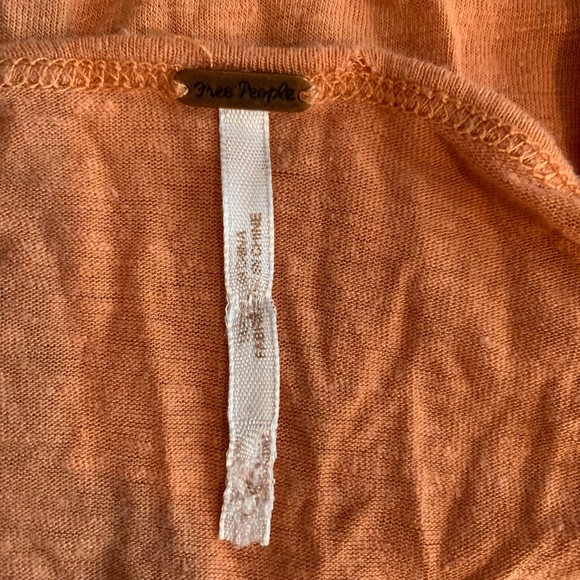 Free People orange cold shoulder short sleeve top small - Picture 4 of 7
